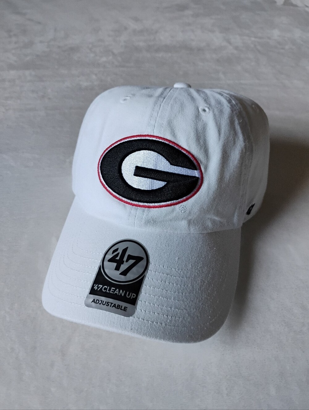 NWT Georgia Bulldogs White Hat |  '47 Brand Relaxed Fit | OSFA